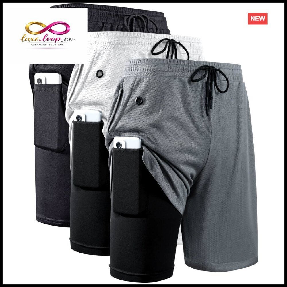 Men's 7 Inch 2-in-1 Workout Shorts with Compression Liner, Lightweight Athletic